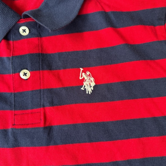 NEW U.S. Polo Assn. Kids Polo in Red and Navy Stripes - Picture 4 of 7